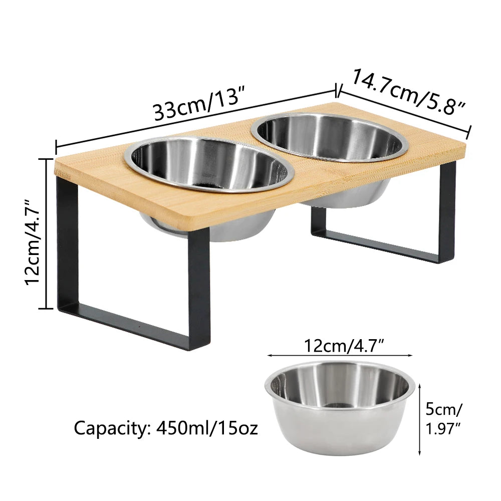 Elevated Double Cat Bowls (15° Tilt)