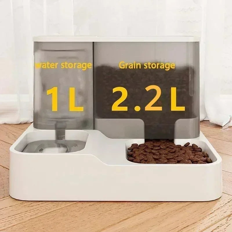 Dual Pet Feeder & Water Dispenser (2.2L)